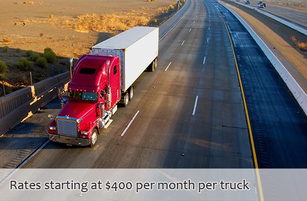 Rates as low as $400 per month per truck